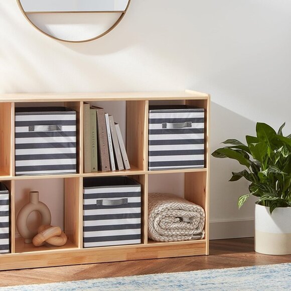 NEW Pack of 6 Fabric Storage Cube Organizer with Handles, 10.5 x 10.5 x 11 Inch, - Picture 8 of 8